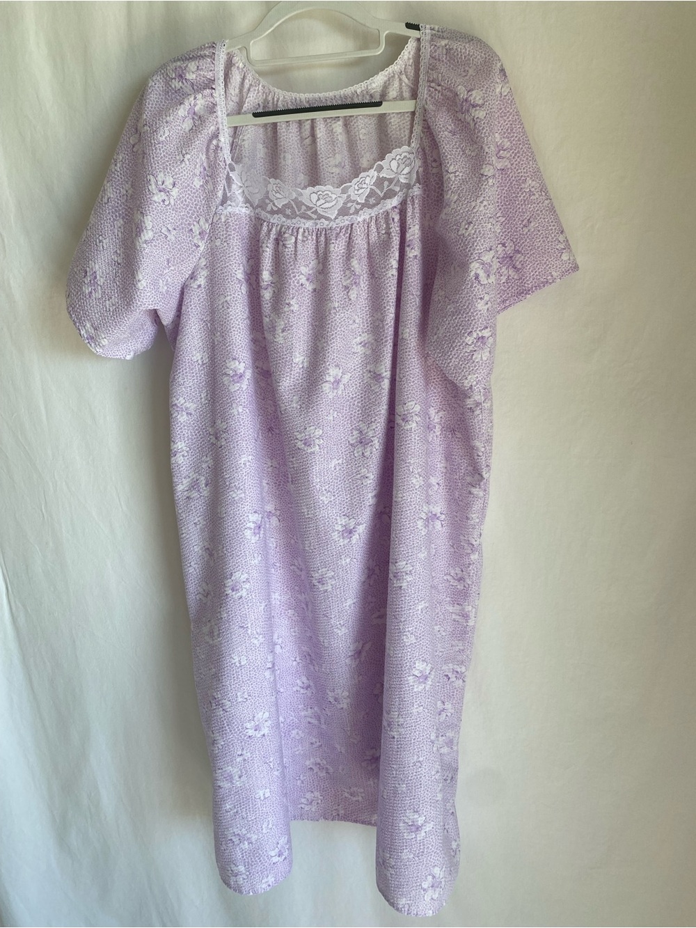 Vintage Carroll Reed Lavender Floral Lace Nightgown XL Cottagecore Canada